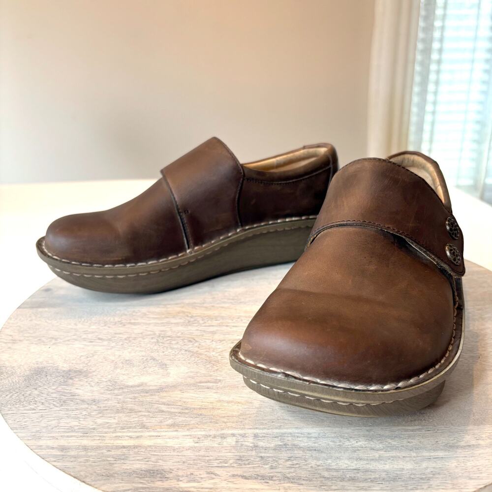 Alegria Deliah Leather Slip On Clogs Brown Comfort Nursing Shoes Women's Sz 10 - Picture 3 of 12